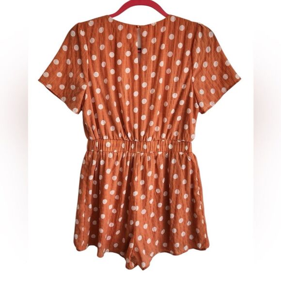 Sage the Label Orange Polka Dot Romper Small NWOT - Picture 4 of 5
